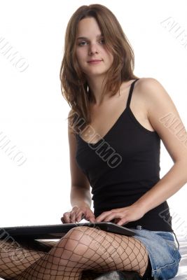 woman and keyboard