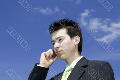 Businessman talking with mobile