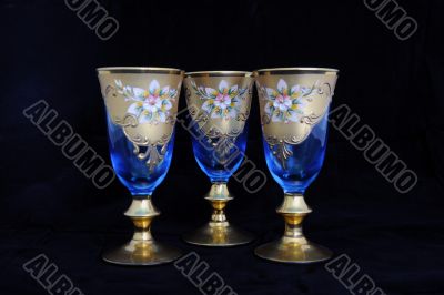 Blue Antique Wine Goblets