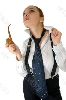 Girl with pipe