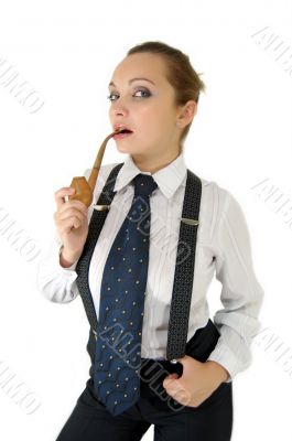 Girl with pipe