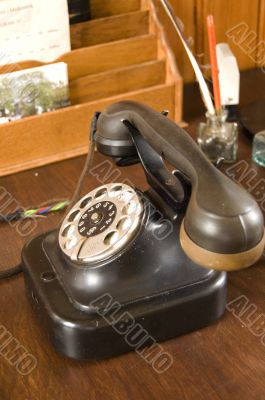 old telephone on a desk