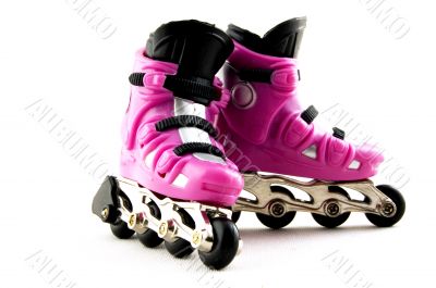 pink rollerscates isolated on a white background