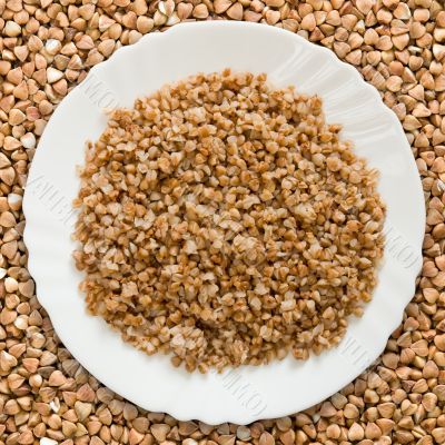 plate with buckwheat