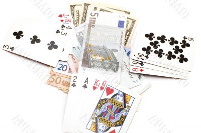 Playing cards with money