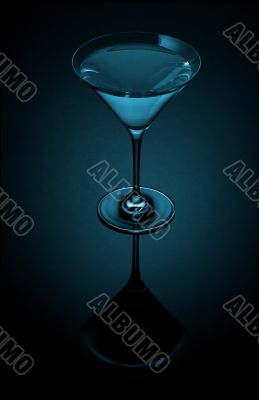 blue cocktail glass