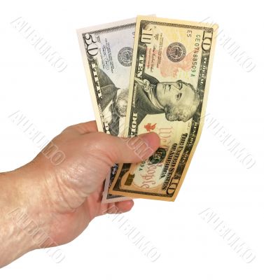 United States (US) dollars in hand