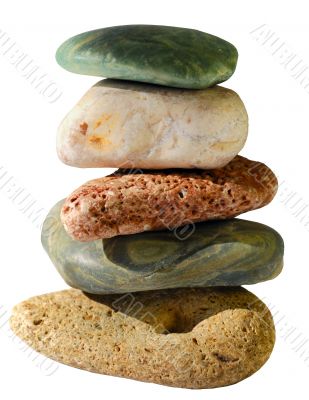  isolated balancing pebbles
