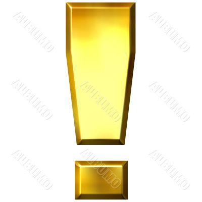 3D Golden Exclamation Mark