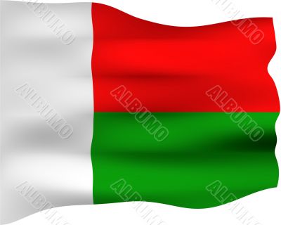 3D Flag of Madagascar