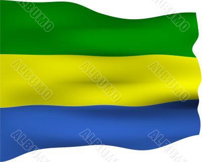 3D Flag of Gabon