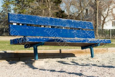 Blue Park Bench