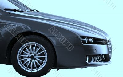 Car isolated on blue.