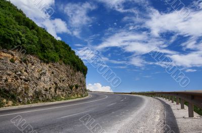 mountain empty road curve