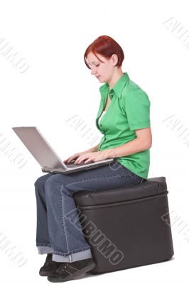 Girl working on laptop