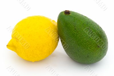 yellow lemon and green avocado