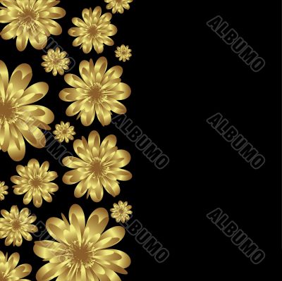 golden floral banner
