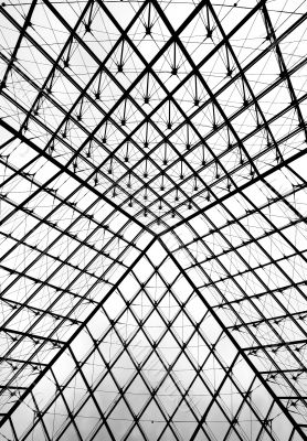 Glass pyramid entrance to the Louvre