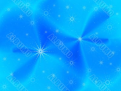 Abstract with snowflakes
