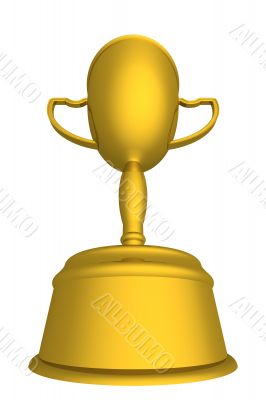 Gold cup of the winner. the 3D  image.