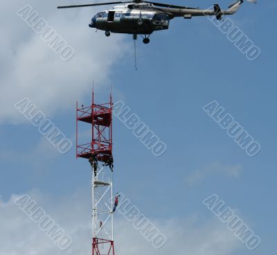 editing of aerials by a helicopter
