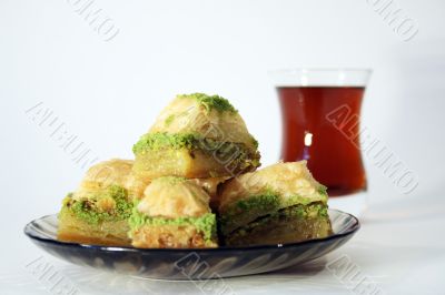 Baklava And Turkish Tea