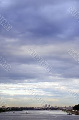 Clouds above river