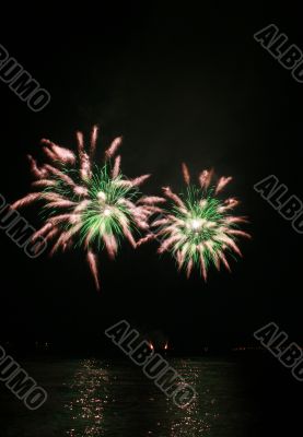 green spider-like fireworks
