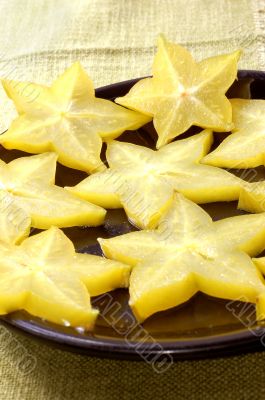 Close up view of the carambola