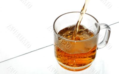 Transparent cup of tea