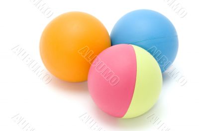 colored rubber ball
