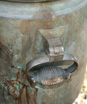 The detail of old cooper samovar