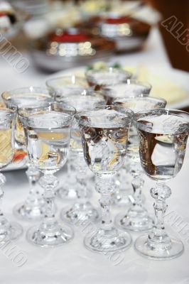 Wine-glasses with vodka