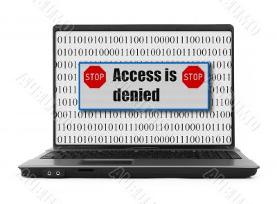 Access is denied notice on a notebook