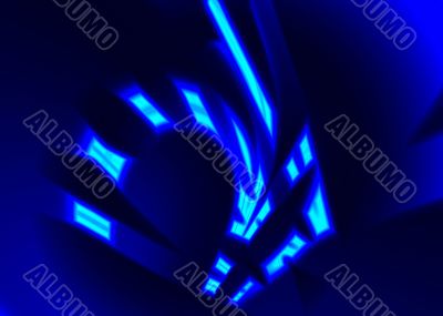 Blue neon abstract