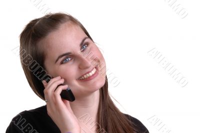 cute young lady on telephone