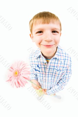 Boy with flower