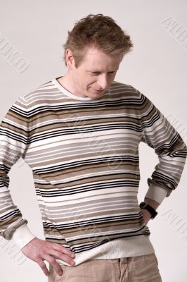 Middleaged business man thinking