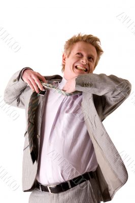 Liberated middleaged business man