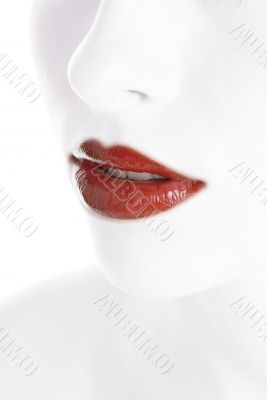 red gloss lips