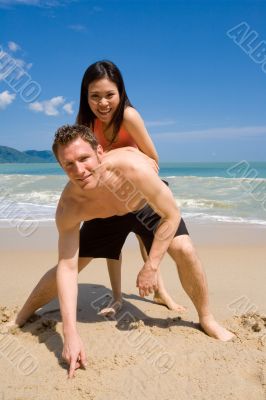 young couple at the beach