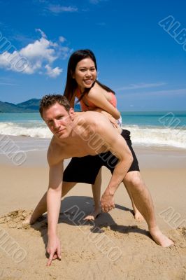 young couple at the beach