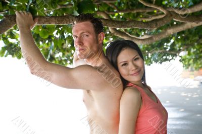 couple  happy at beach