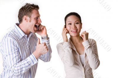 talking over the phone