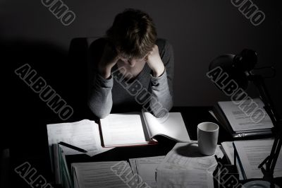 working overhours or preparing to exam