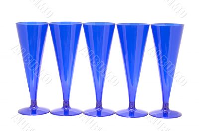 Blue goblet on white