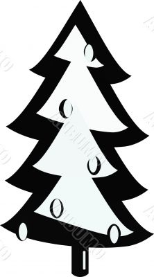 Christmas black-and-white fur-tree