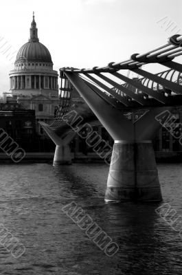 St Pauls Cathedral and Millennium Bridge