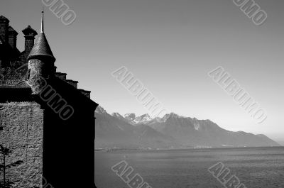 Switzerland Castle with Lake Geneva