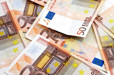 A fan of 50 Euro bank